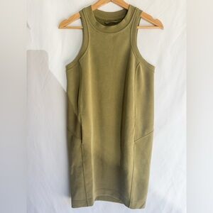 Lululemon Olive Green Racerback Pocket Dress Size 4 Athleisure Mini Dress